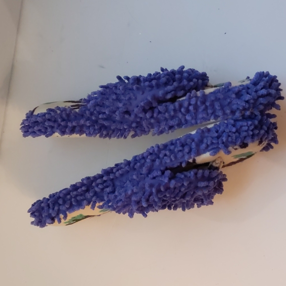 Lazy One "Bear" fabric + purple flipflop spa slippers-sz L/XL - Picture 4 of 5